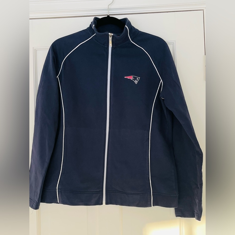 NFL for her navy blue zip up Patriots jacket L
